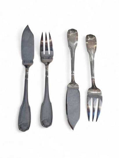 20th century WORK 
Suite of twelve silver-plated...