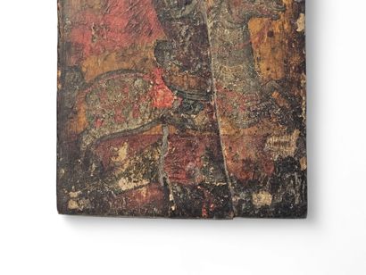 ICONE à la tempera sur bois ″Combat de saint...
