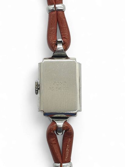 EZZEL
Bracelet watch, square silver-plated...