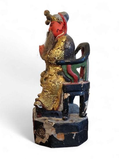 CHINA XIXth century Taoist divinity in polychrome...