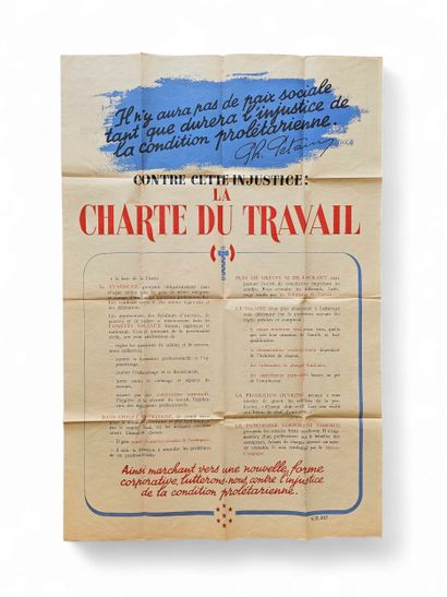 POSTER 
General Pétain's Labor Charter
Size:...