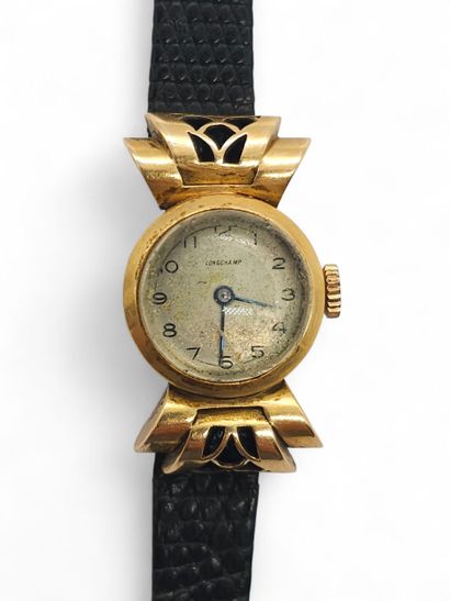 LONCHAMP
Wristwatch, round case in 750° yellow...