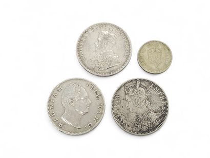 BRITISH INDIES 
Four silver coins 
One William...