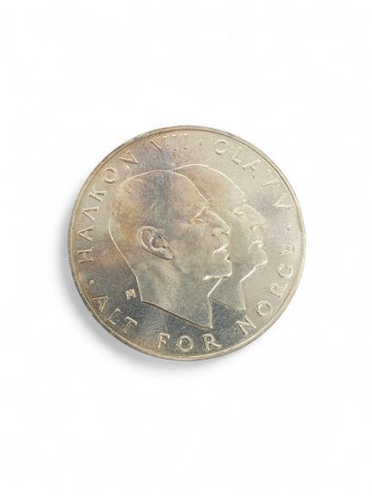 NORWAY
Silver coinage of 25 Kroner Olaf V...