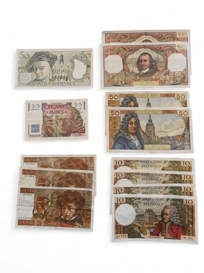 LOT of franc banknotes 
10 Francs Mozart
10...