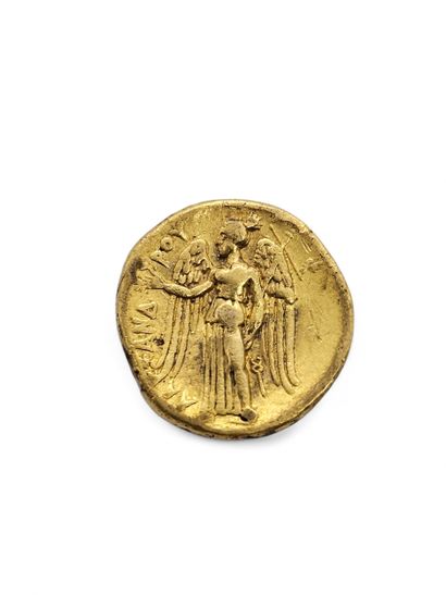 Hellenistic gold STATERE head of the goddess...