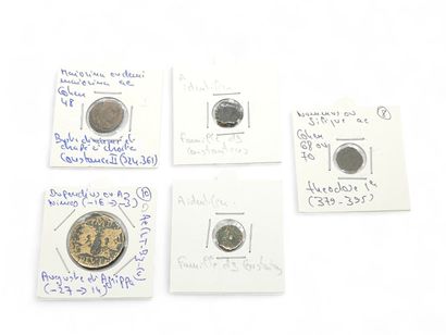 ROMAN EMPIRE
Reunion of nine coins including...