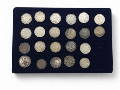 SET of silver coins comprising 24 compartments...