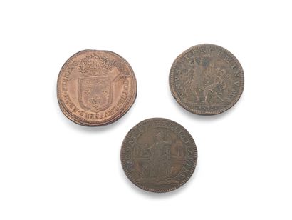THREE LOUIS XIV TOKENS
One Nuremberg token...