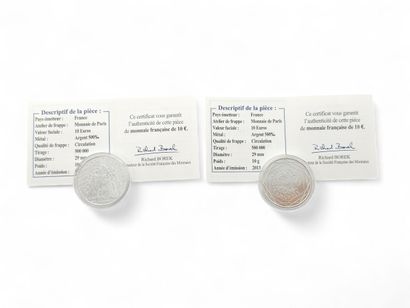 Set of 22 silver 10€ coins 
2x 10€ silver...