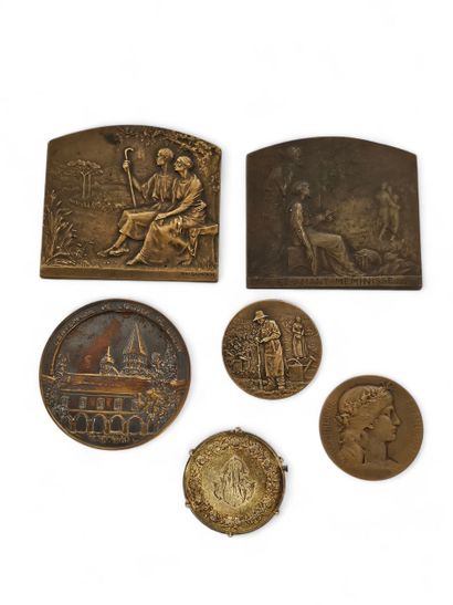 Set of six bronze civil medals including:
Rene...