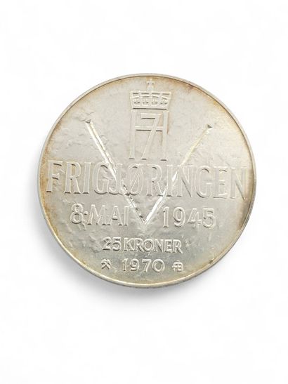 NORWAY
Silver coinage of 25 Kroner Olaf V...