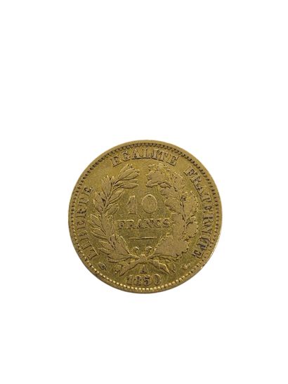 PIECE de 10 francs or 1850/A tête de Céres
Weight...