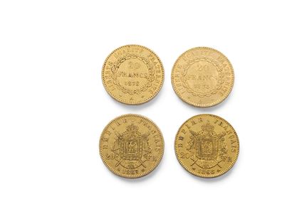 CURRENCY 
TWO 20 francs gold Napoleon 1867/A-1868/BB
TWO...