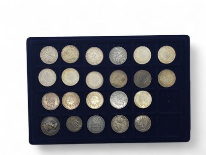 SET of silver coins comprising 24 compartments...