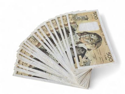 LOT OF TWENTY TWO 500-franc Pascal bankn...