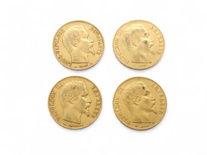 CURRENCY 
FOUR 20 francs gold Napoleon non...