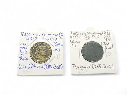 ROMAN EMPIRE
Reunion of two Follis or Nummus...
