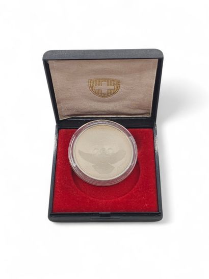 Swiss commemorative coin set in 999° silver...