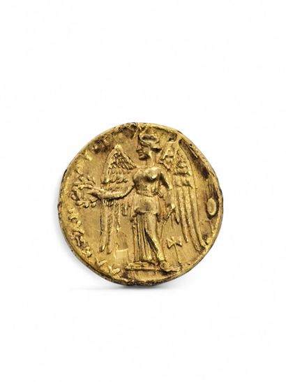 Hellenistic gold STATERE head of the goddess...