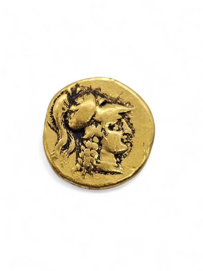 Hellenistic gold STATERE head of the goddess...
