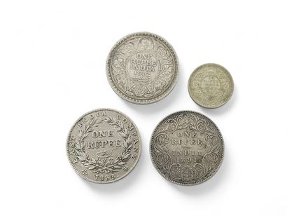 BRITISH INDIES 
Four silver coins 
One William...
