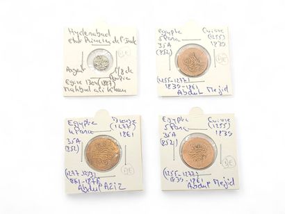 INDIA - EGYPT
Reunion of four coins including...