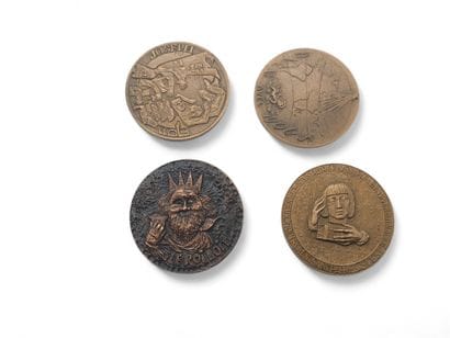 Set of 31 commemorative bronze medals from...
