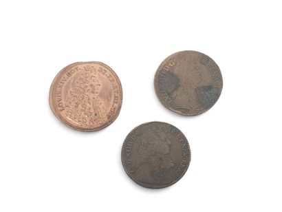 THREE LOUIS XIV TOKENS
One Nuremberg token...