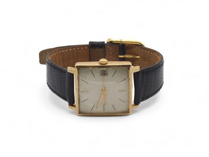 MONTRE bracelet in black leather with gilded...