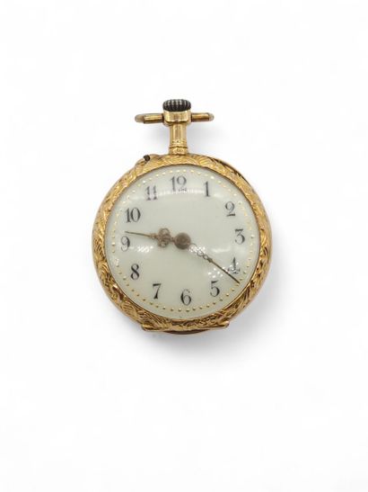 COLLAR WATCH in yellow gold 750°, chased...