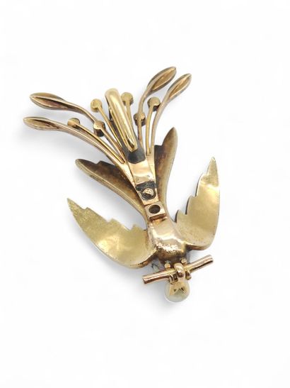 ELEGANT brooch or hair ornament, bird with...