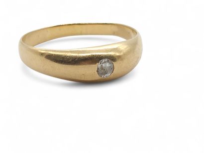 RING in yellow gold 750° set with a diamond...