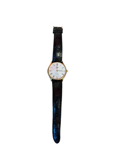 LONGINES Bracelet watch, round gilt steel...