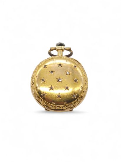 COLLAR WATCH in yellow gold 750°, chased...