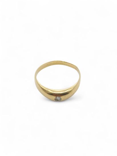 RING in yellow gold 750° set with a diamond...