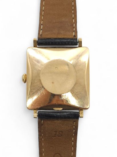 MONTRE bracelet in black leather with gilded...