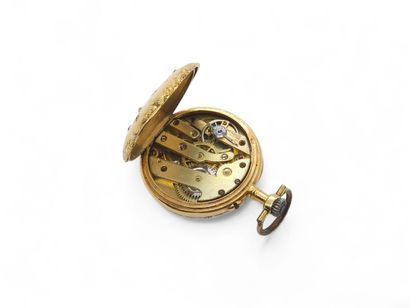 COLLAR WATCH in yellow gold 750°, chased...