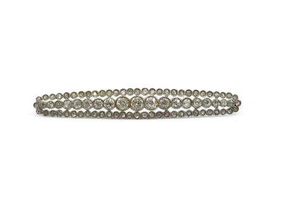 Barette brooch in 750° white gold set with...