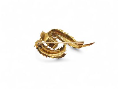 French WORK 1950/1960
Leaf brooch in 750°...