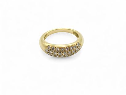 MODERN FRENCH WORK 
Half-set ring in 750°...