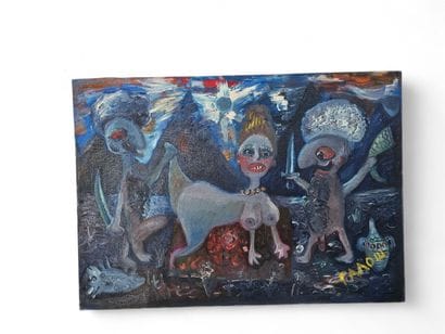 ECOLE moderne
Le Sacrifice
Huile sur toile
Signée...