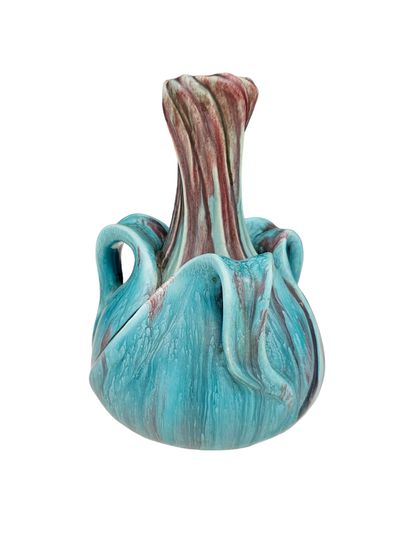 1970S WORK 
Triple-handled soliflor vase...