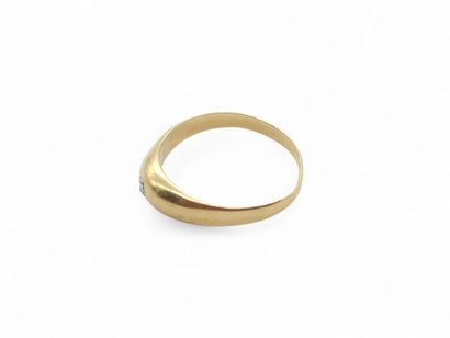 RING in yellow gold 750° set with a diamond...