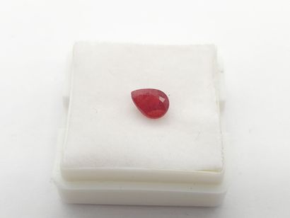 RUBY red , pear , Mozambique , 1,26 Carats,...