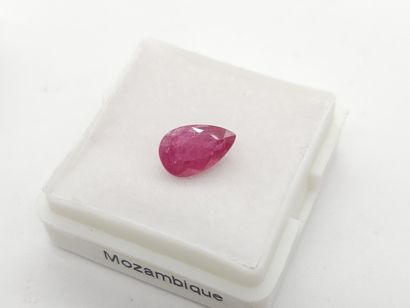 RUBY pinkish red , pear , Mozambique , 1.96...