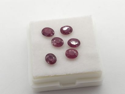 RUBIS purplish red Nbr 6 , oval , Madagascar...