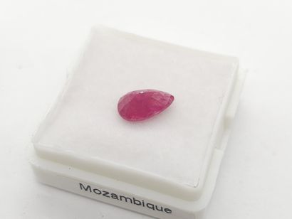 RUBY pinkish red , pear , Mozambique , 1.96...