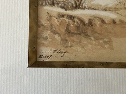 ECOLE XIX ème siècle
Aquarelle sur papier...