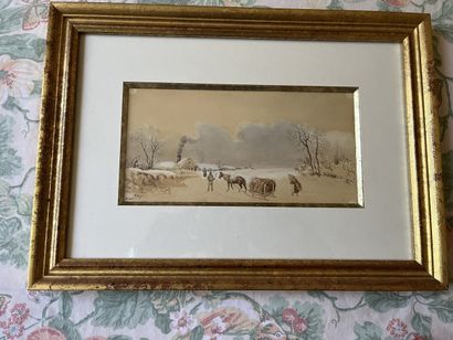 ECOLE XIX ème siècle
Aquarelle sur papier...